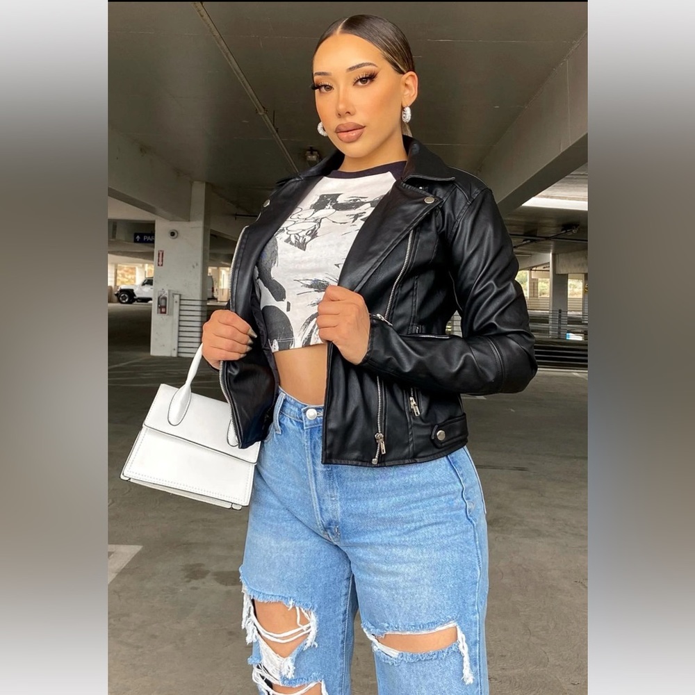 Fashion Nova Black Moto Jacket